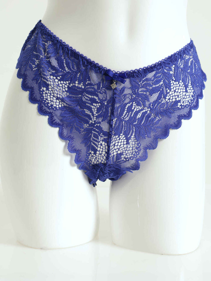 Full Lace Hi-Cut Panty - Blue