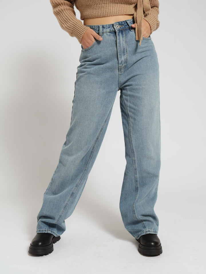 Seam 90's Denim Jean - Light Stonewash