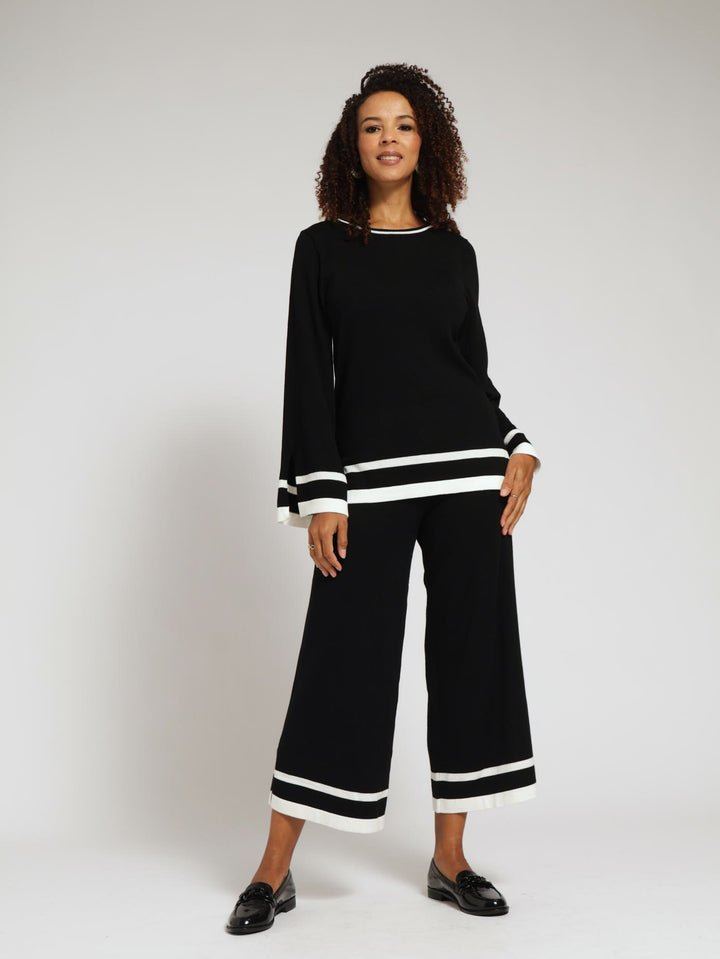 Knitwear Wideleg Pants - Black