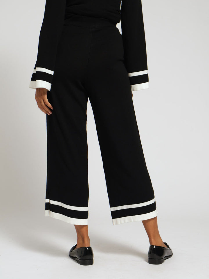 Knitwear Wideleg Pants - Black