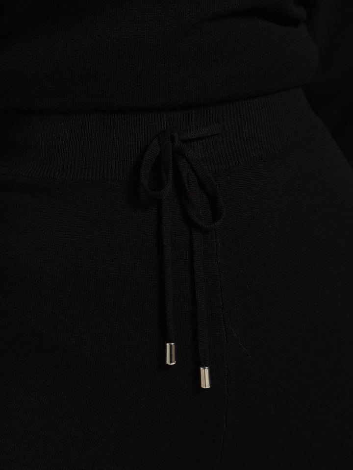 Knitwear Wideleg Pants - Black