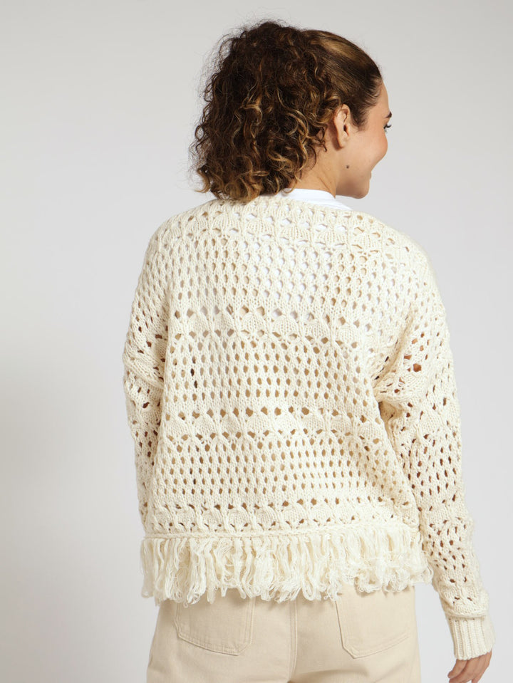 Crochet Tassle Top - Cream