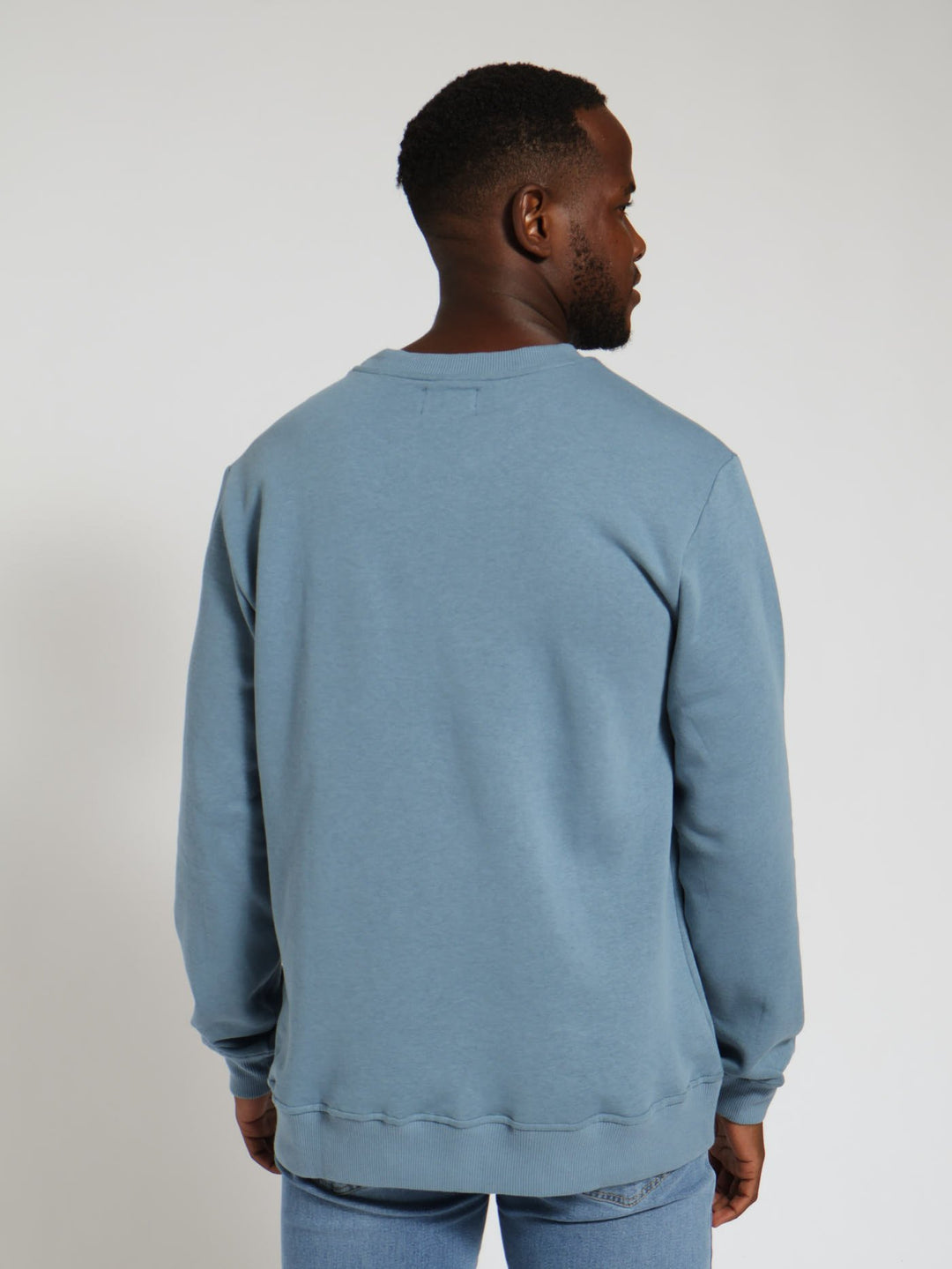 Arch Embossed Crew Top - Indigo