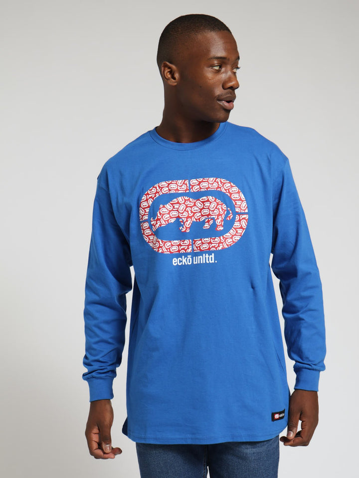 Long Sleeve Logo Tee - Cobalt