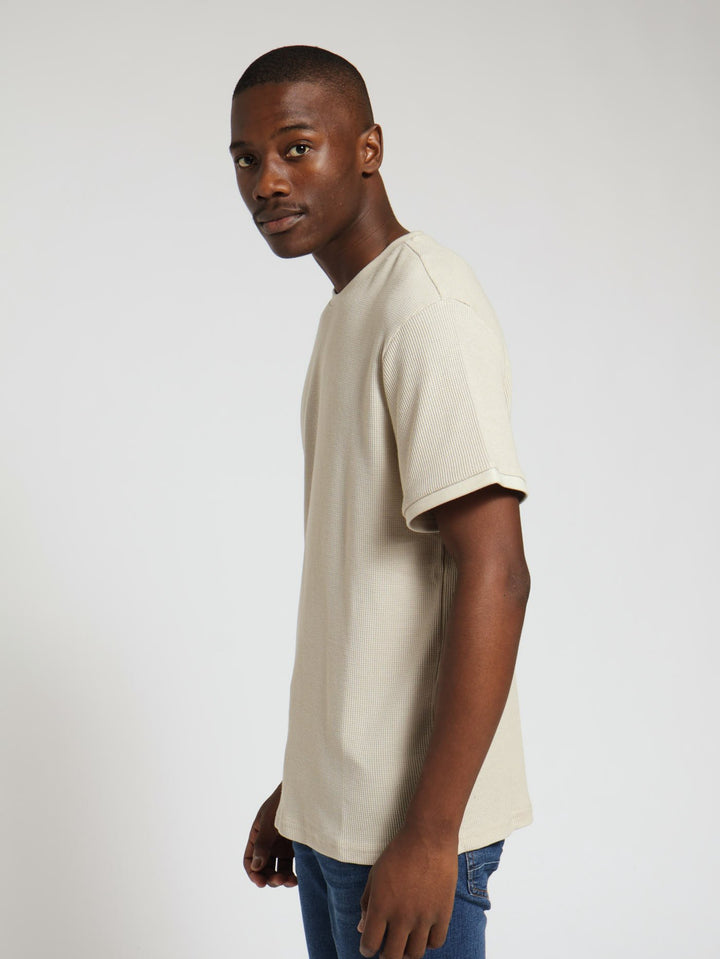 Waffle Crew Tee - Light Stone