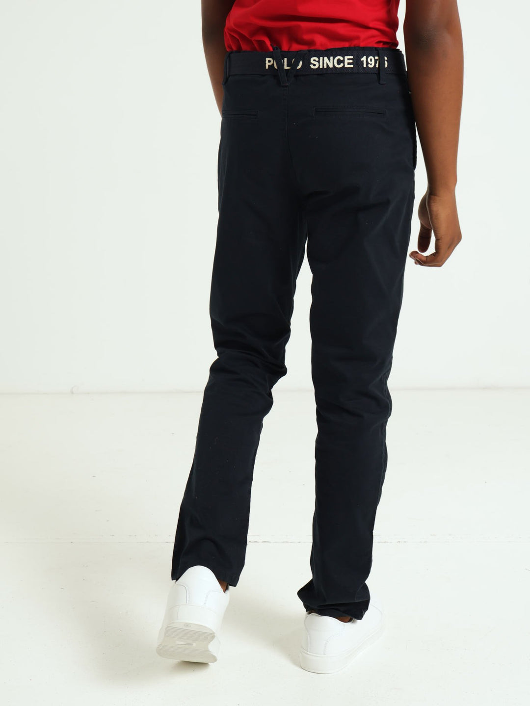 Boys Adrian Belted Chino - Navy