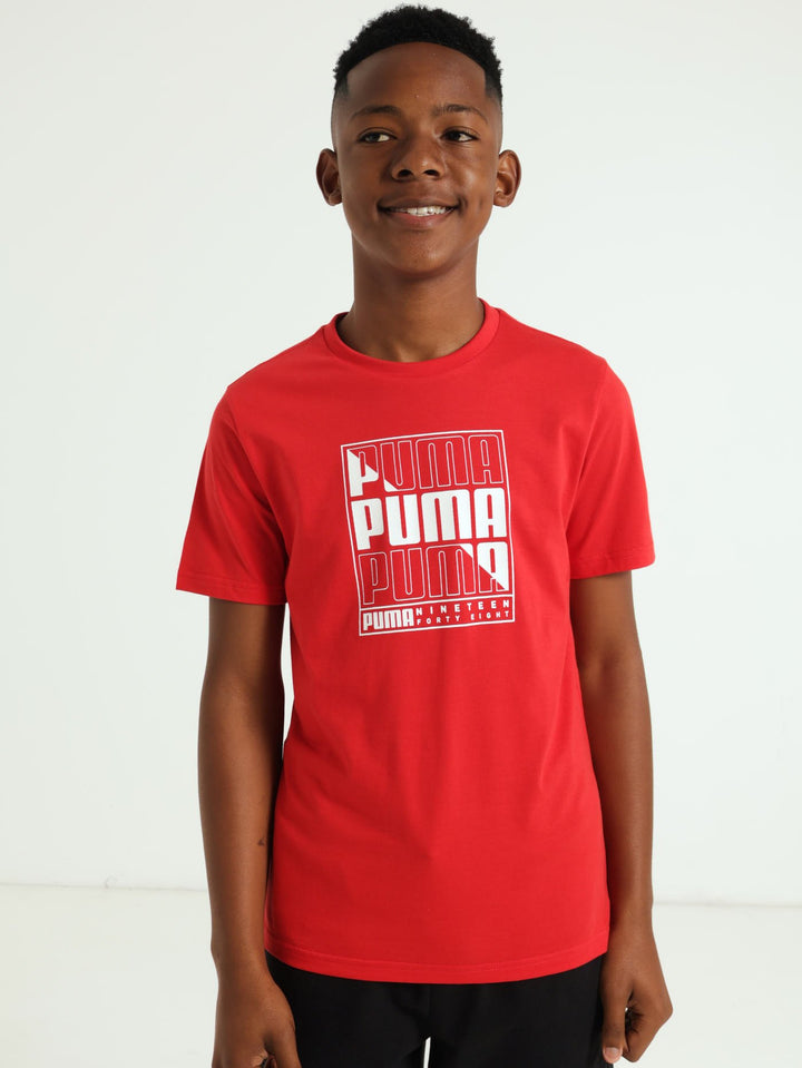 Boys Graphic Word Tee - Red