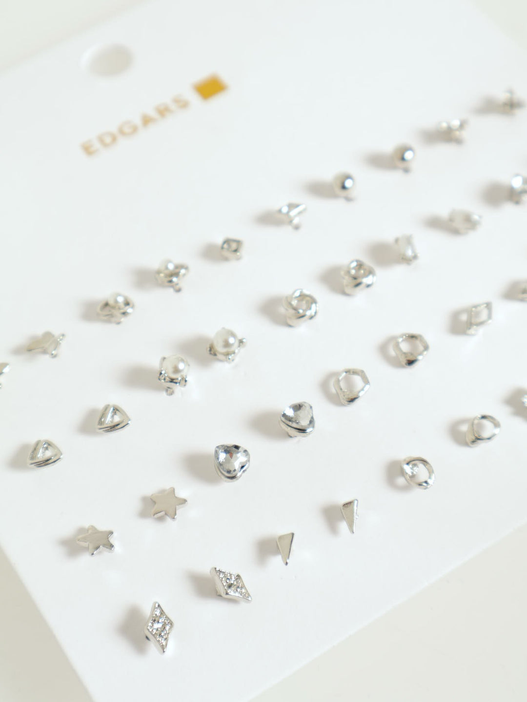 20 Pack Pearl Bead Studs - Silver
