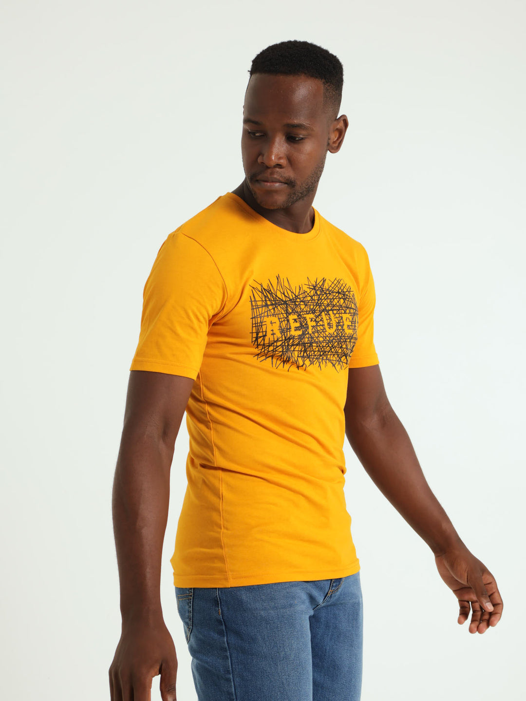 Drawing Printed Tees - Mustard