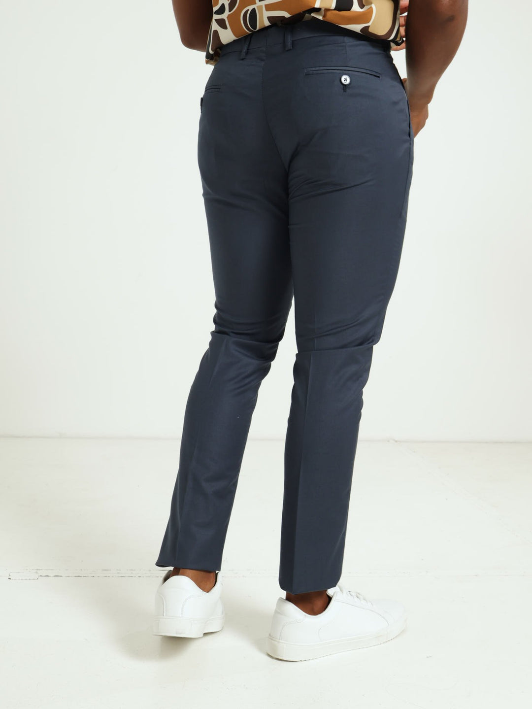 Slim Viscose Blend Suit Trouser - Navy