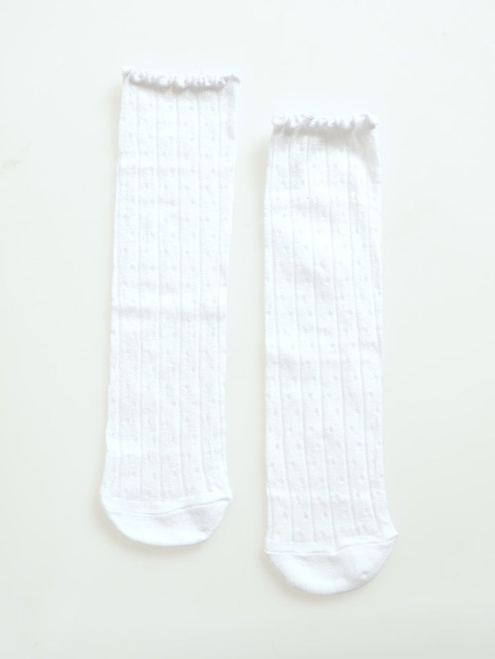Single Pattern Anklet Socks - White