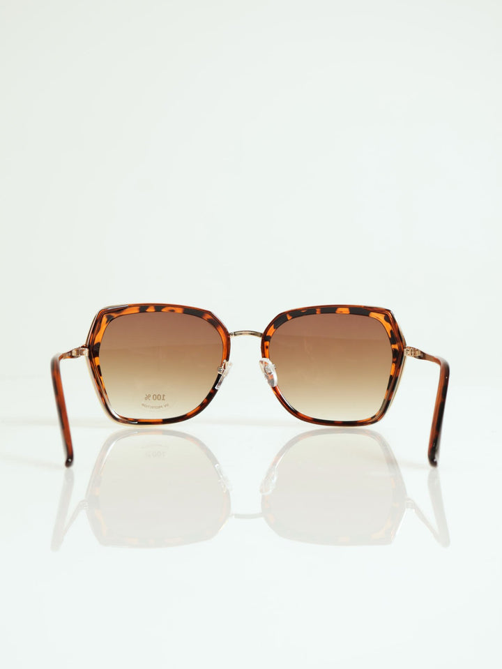 Round Frame With Brown Gradient Sunglasses - Tortoise