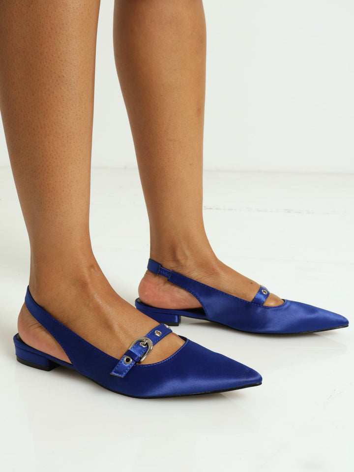 Buckled Mary Jane Sling Back Push-In - Cobalt