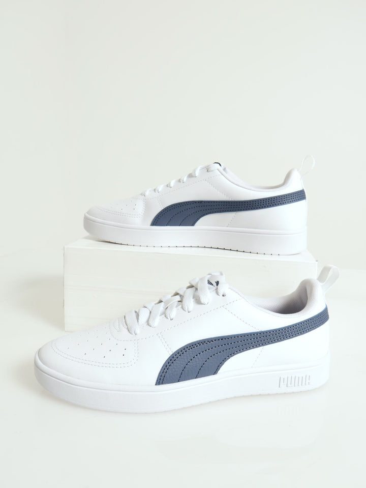 Rickie Basic Closed Toe Lace Up Sneaker - White/Blue