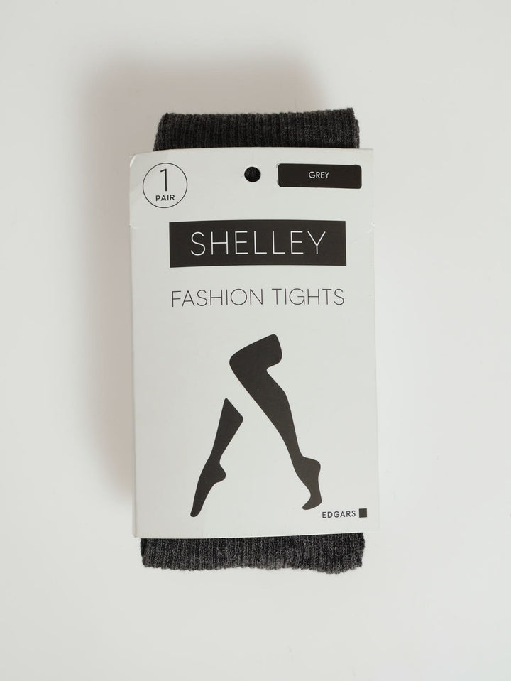 Rib Knit Stockings - Charcoal Melange