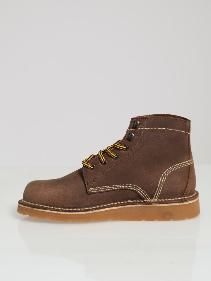 Apache Lace Up Leather Veldskoen Boots - Chocolate