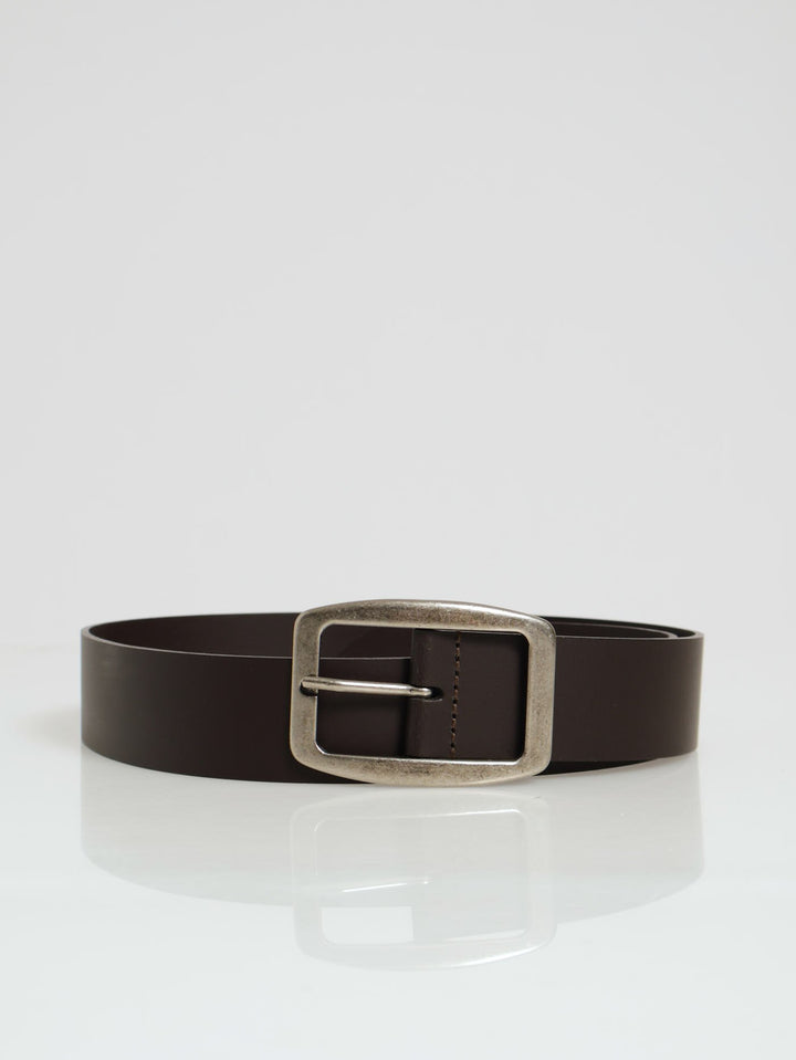 Bonded Leather 40mm Denim Belt - Brown