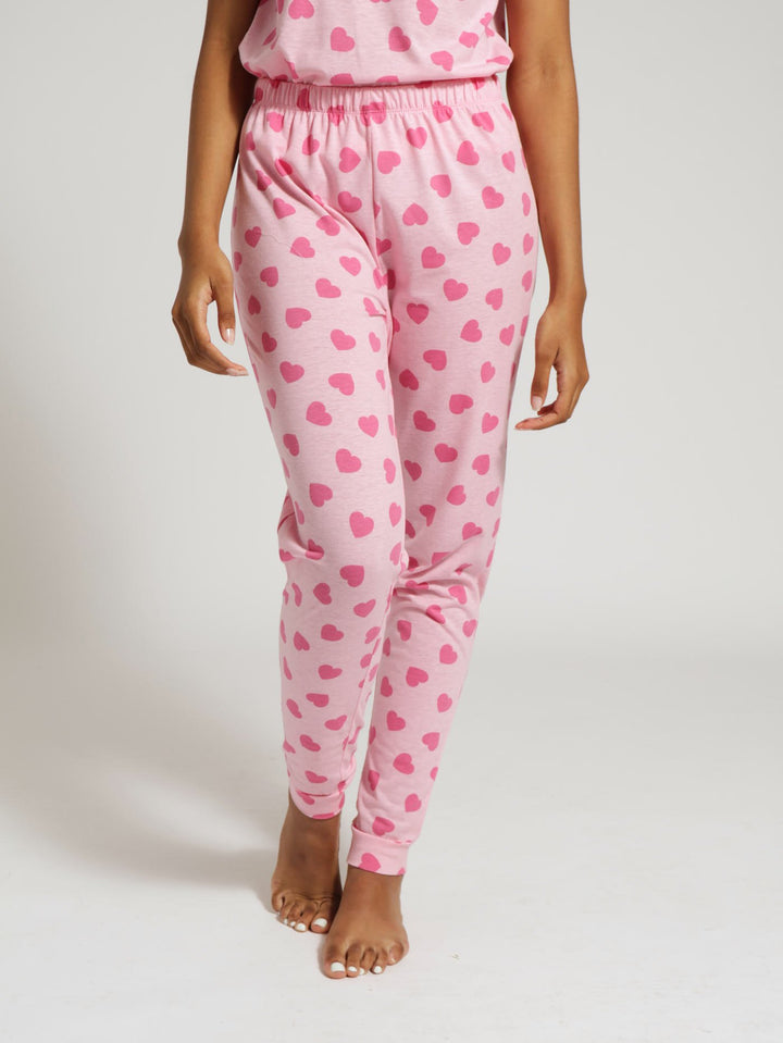 Knit Hearts Jogger - Pink