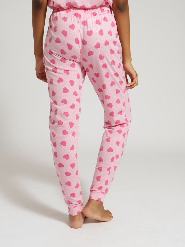 Knit Hearts Jogger - Pink