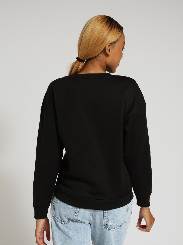 Nirvana Crew Fleece Top - Black