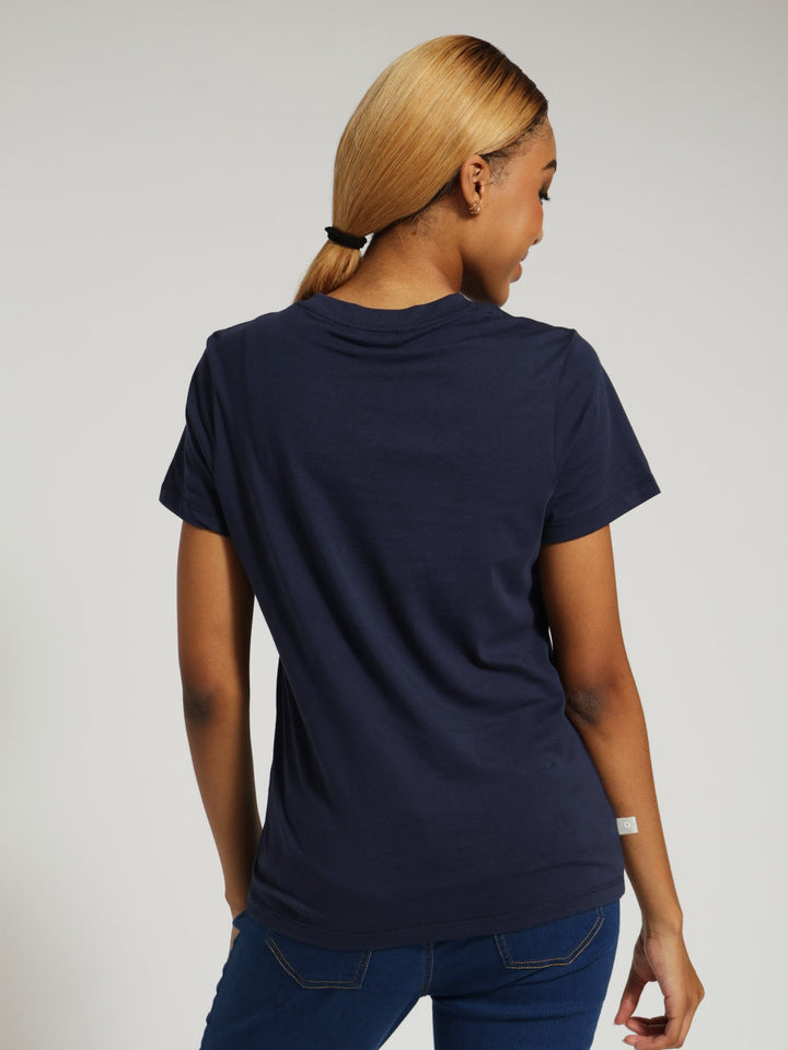 Laser Embroidery Tee - Navy