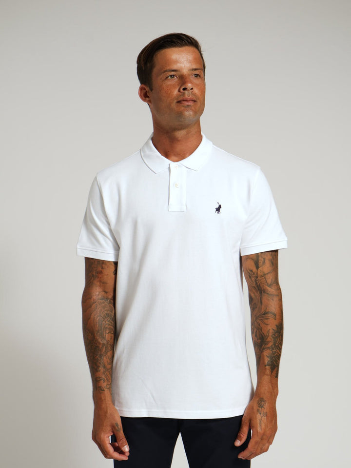 Stretch Pique Golfer - White