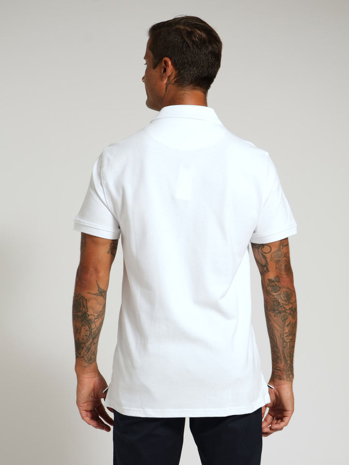 Stretch Pique Golfer - White