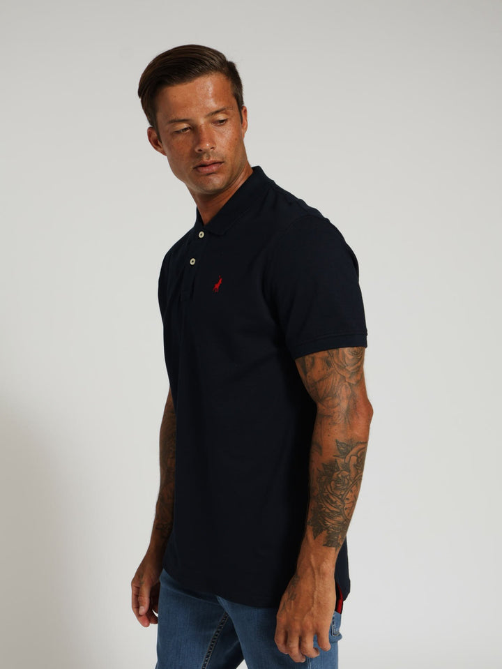 Stretch Pique Golfer - Navy