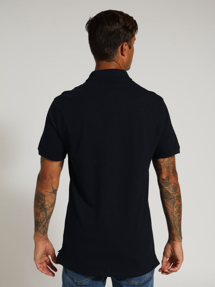 Stretch Pique Golfer - Navy