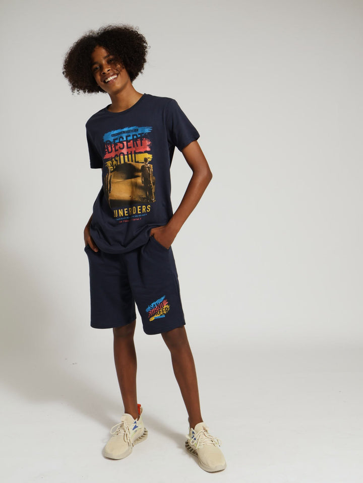 Boys Desert Soil Print Tee - Navy