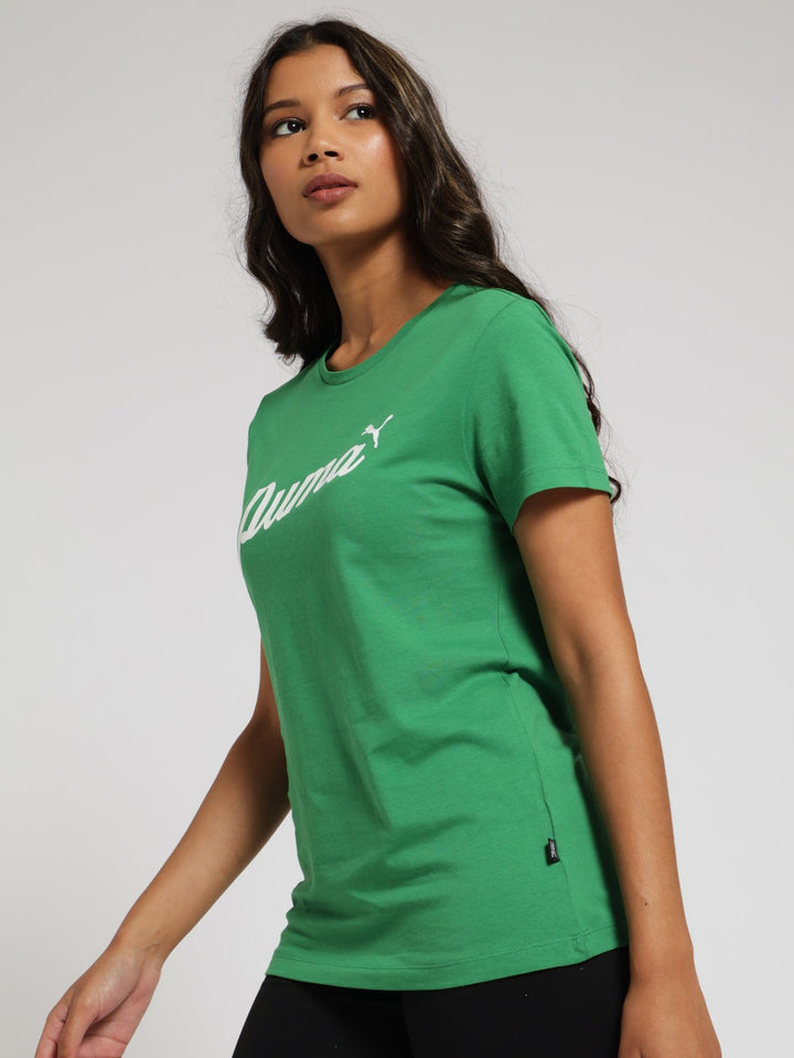 Blossom Script Tee - Green