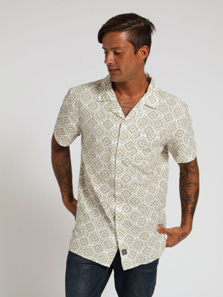 Slub Seersucker Shirt - Stone