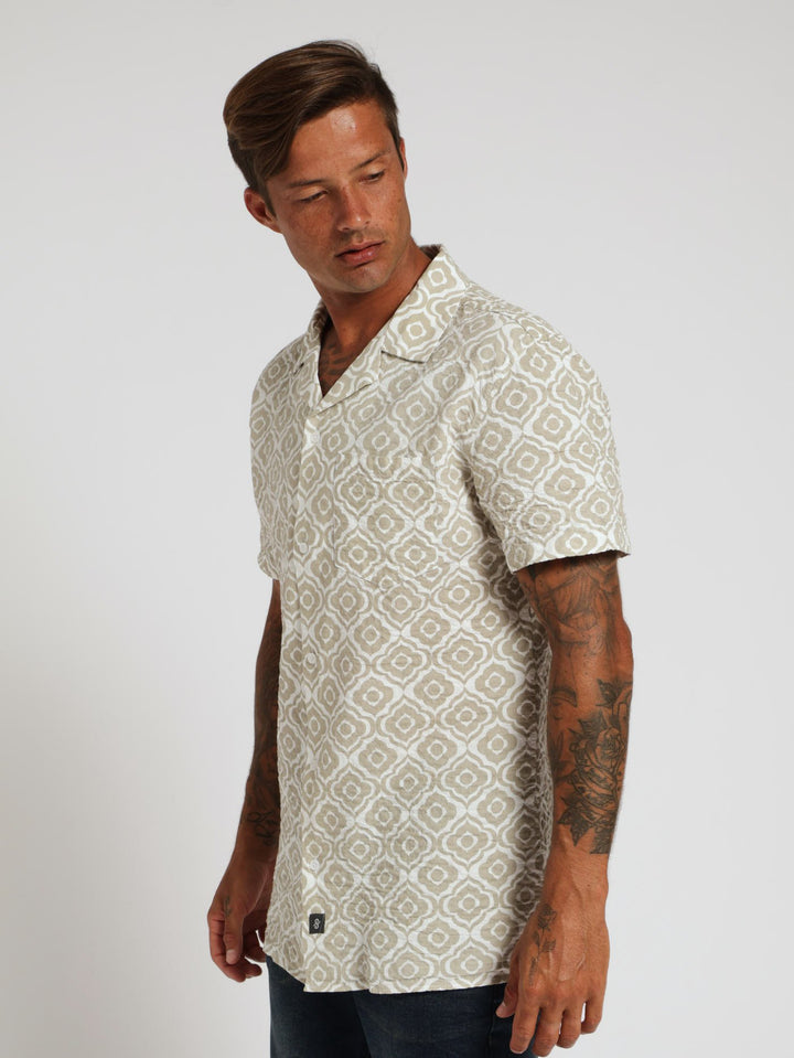 Slub Seersucker Shirt - Stone