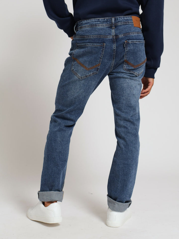 Straight Leg Denim Jean - Medium Wash
