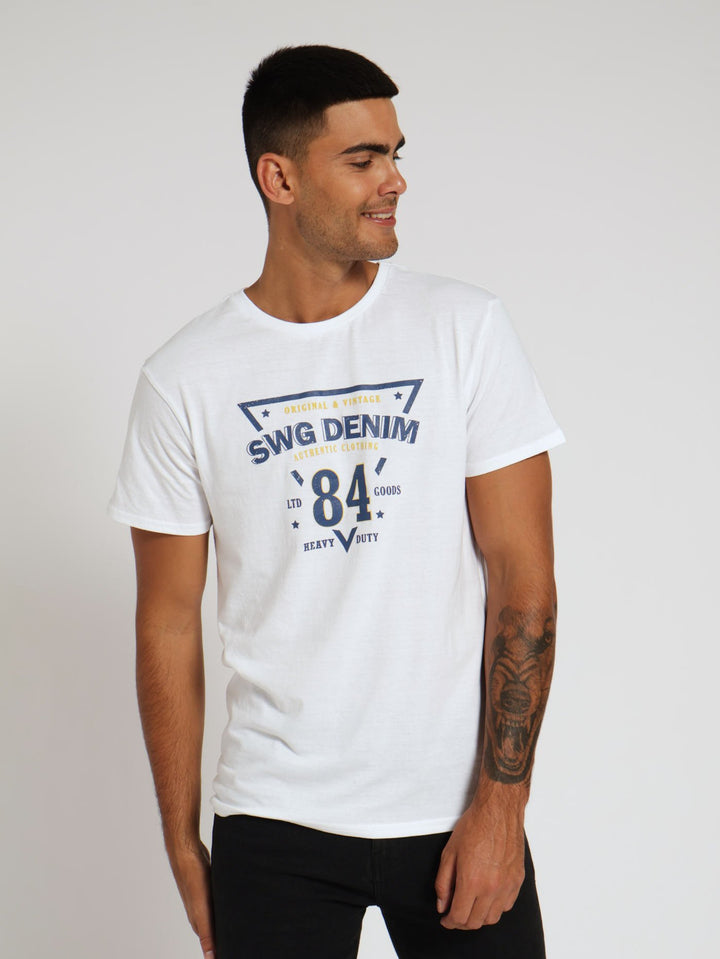 Basic Print Tee - White