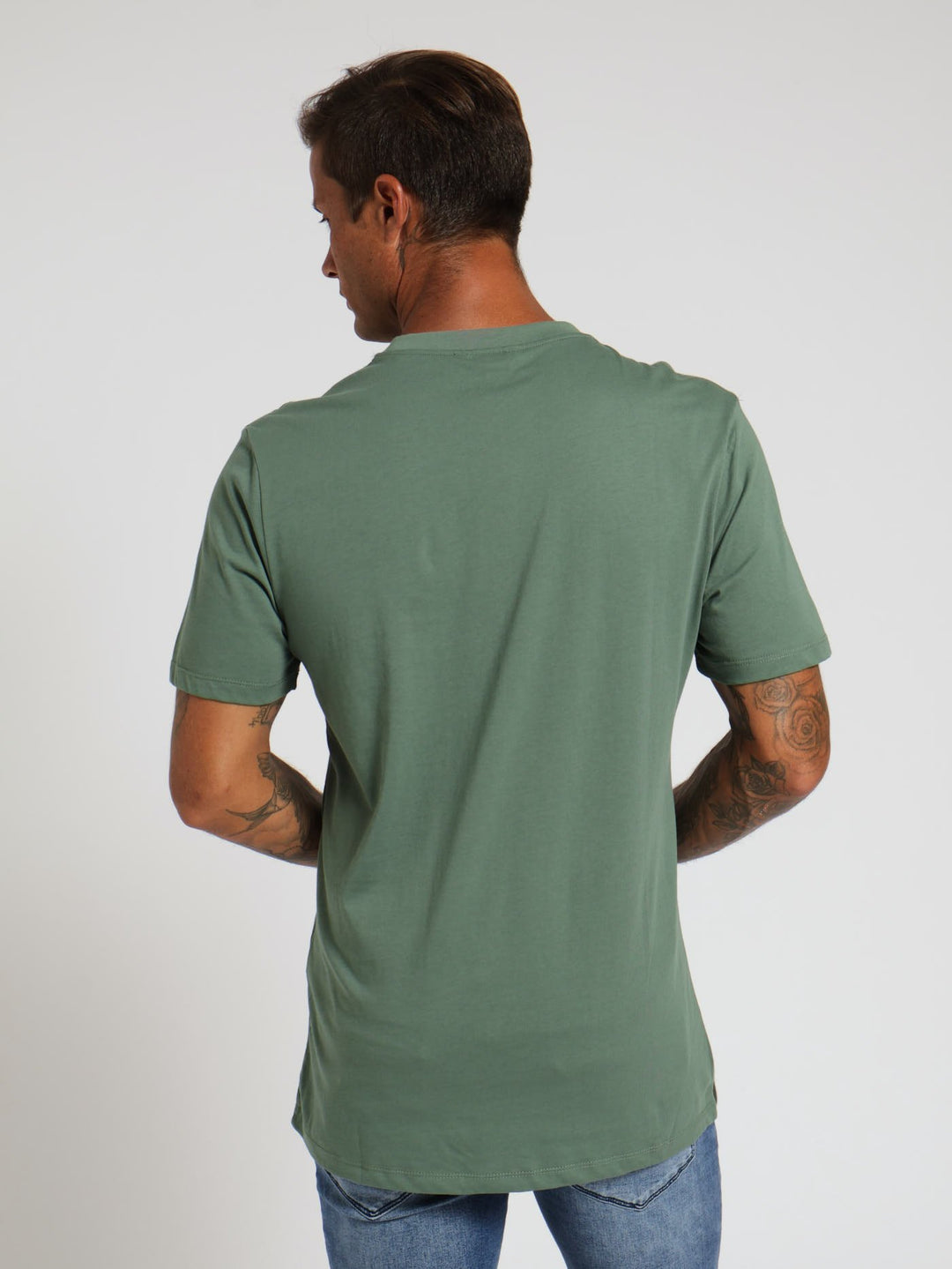 Chest Print Tee - Forest Green