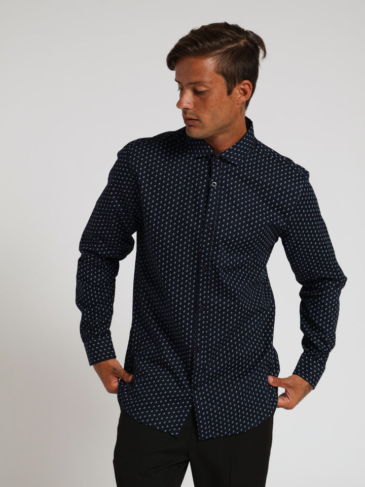 Premium Duo Geo Shirt - Navy