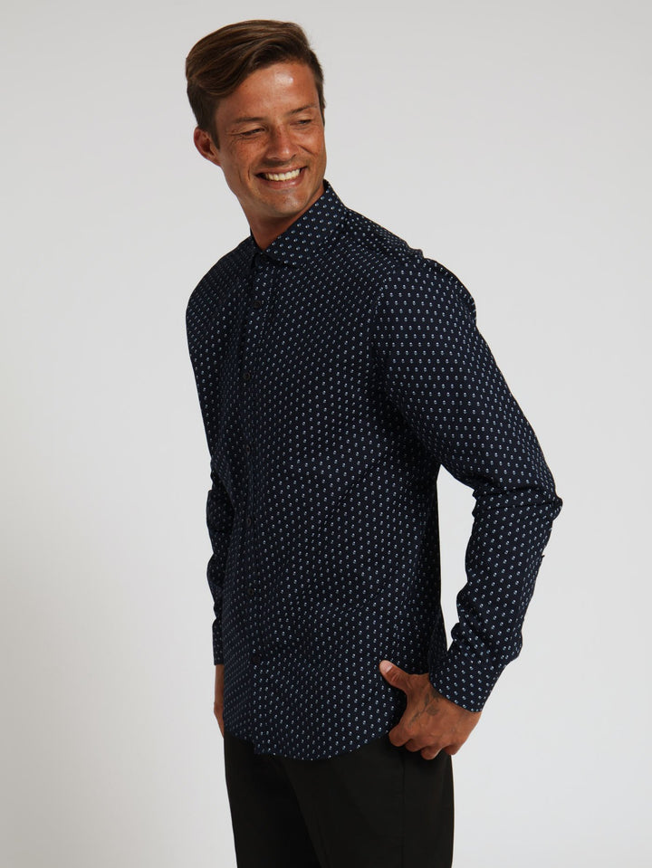 Premium Duo Geo Shirt - Navy