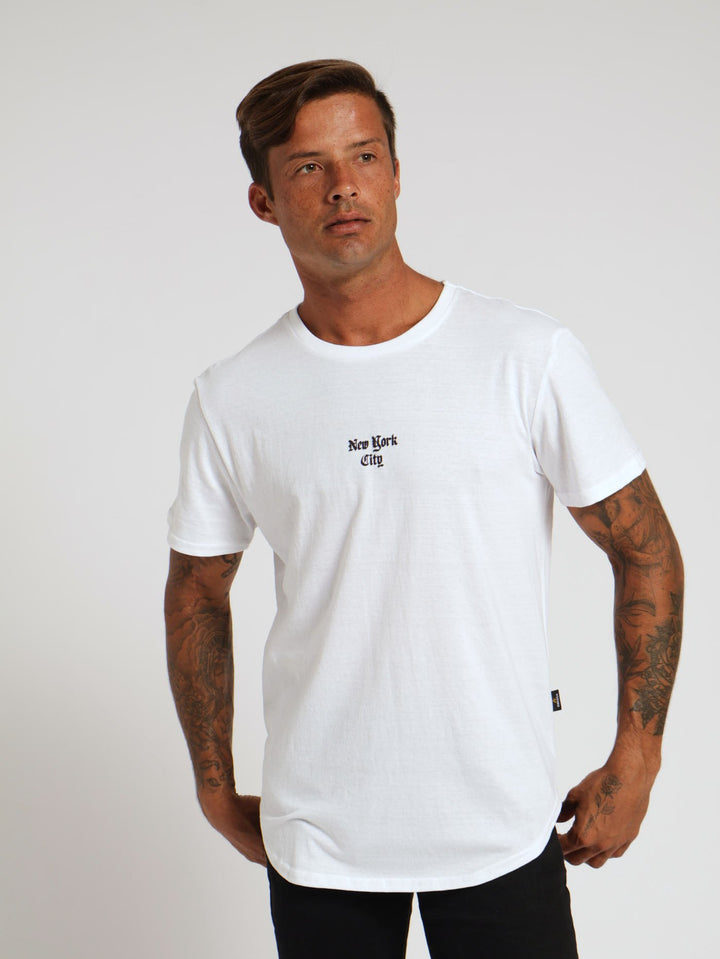 Basic Curved Hem Tee - White