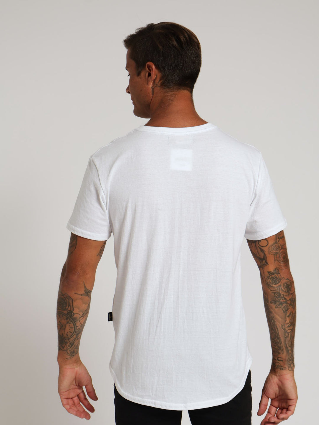 Basic Curved Hem Tee - White