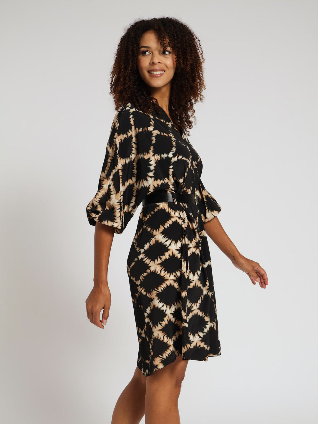 Moraccane Tunic Dress With Belt - Brown