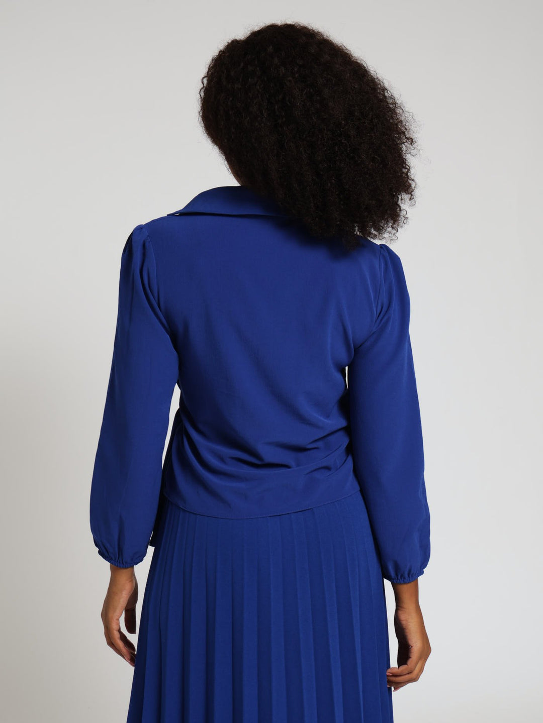 Wrap O-Ring Blouse - Cobalt