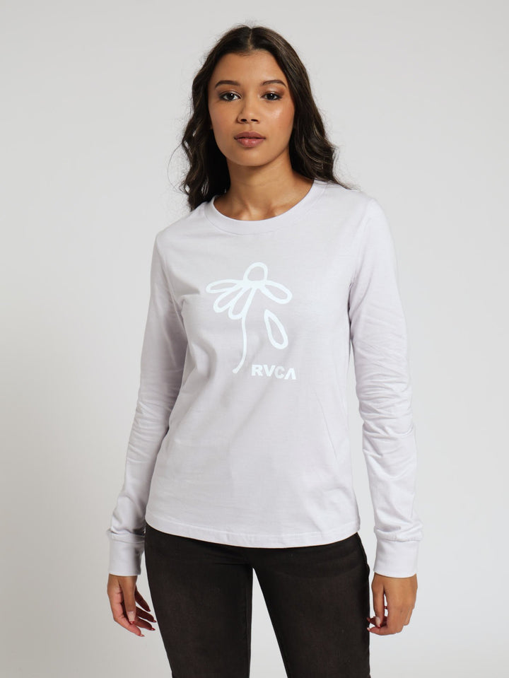 Long Sleeve Love Me Not Tee - Light Grey