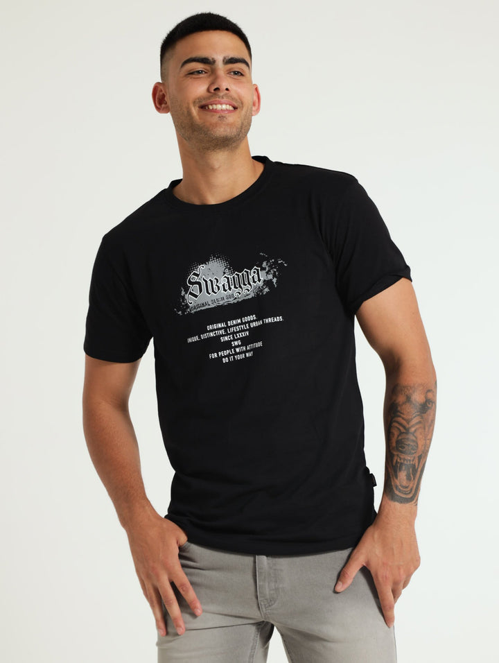 Basic Print Tee - Black