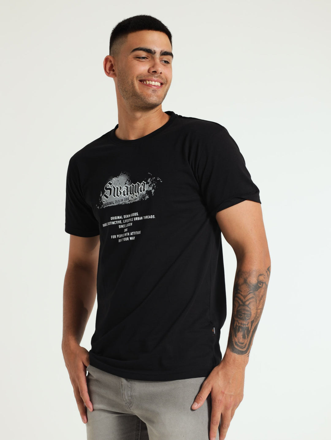 Basic Print Tee - Black