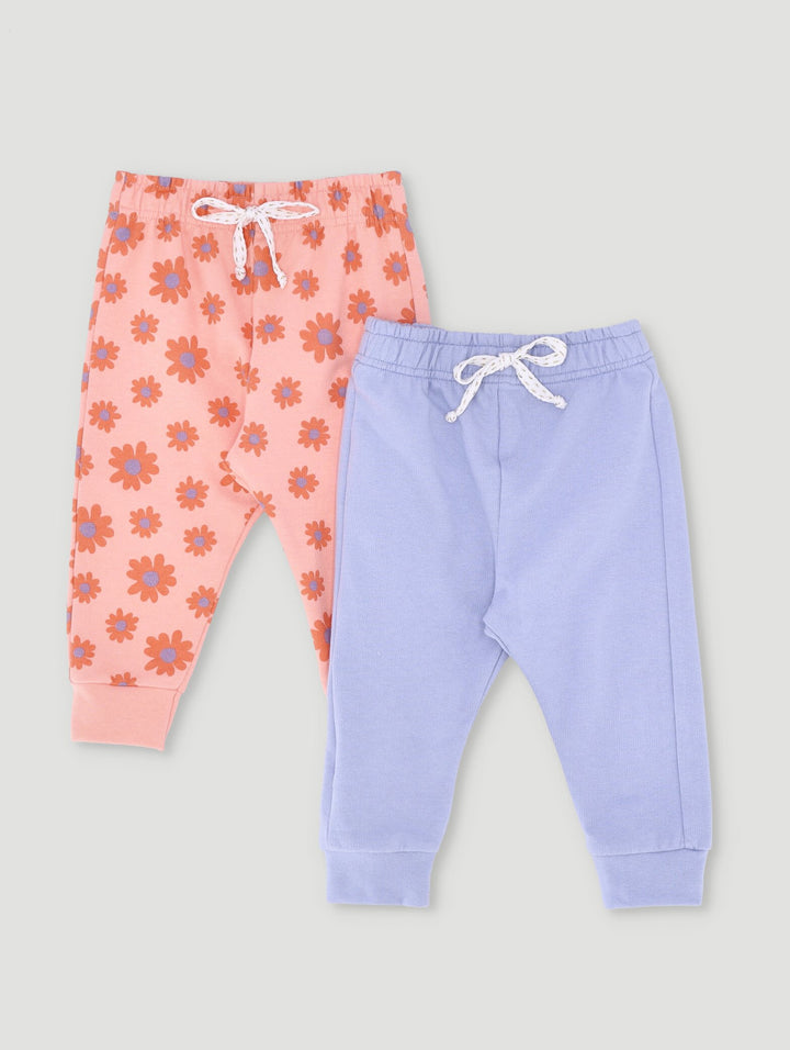 Baby Girls 2 Pack Cutie Flower Jogger - Blue