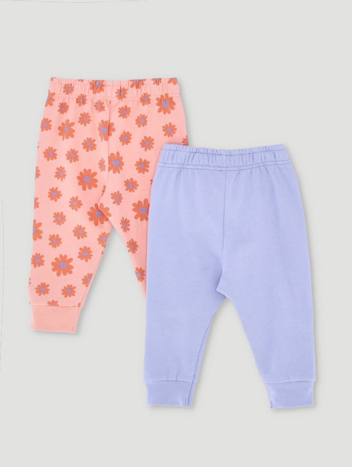 Baby Girls 2 Pack Cutie Flower Jogger - Blue