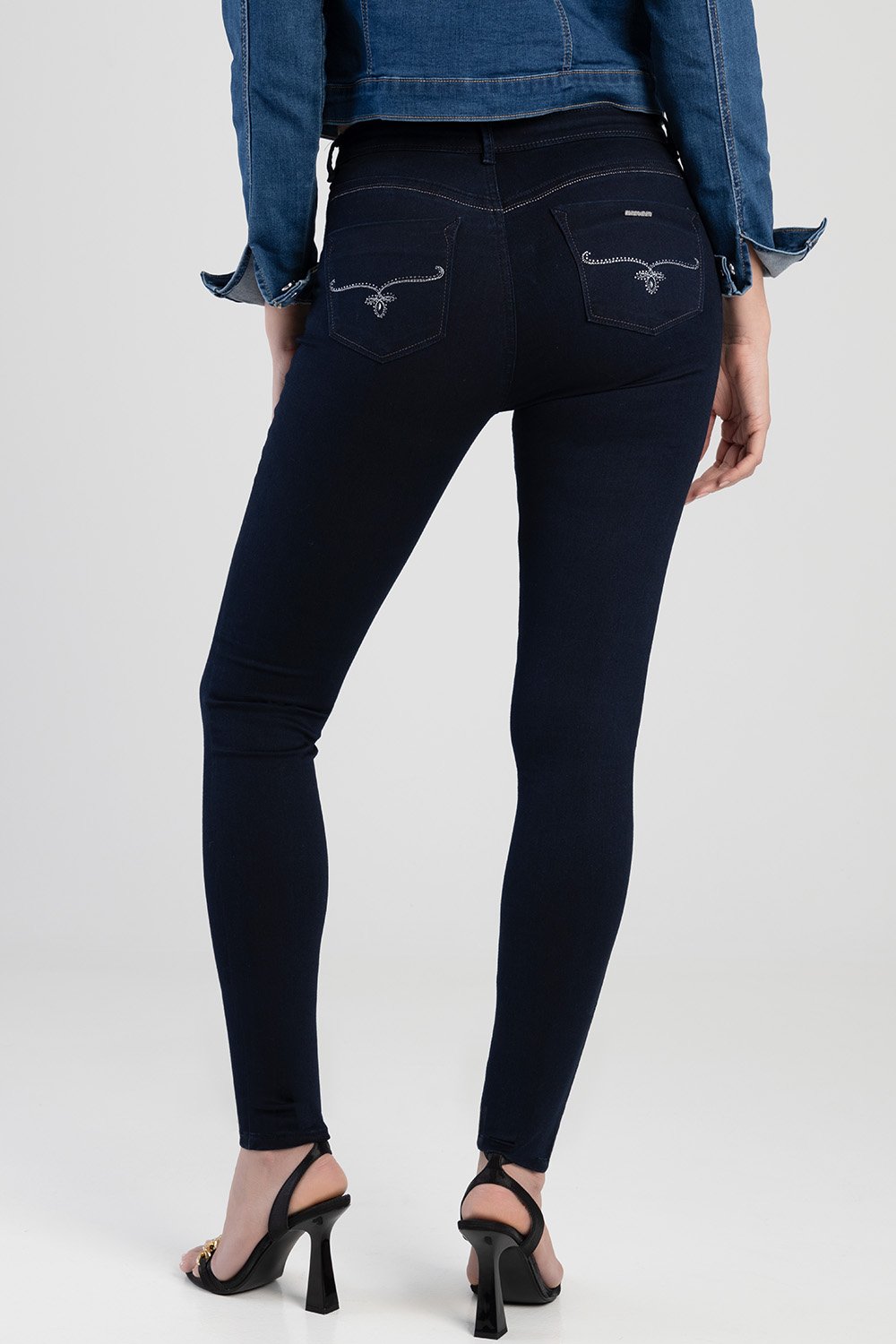 Ladies Kale Jon Basic Skinny Denim Jean - Blue/Black