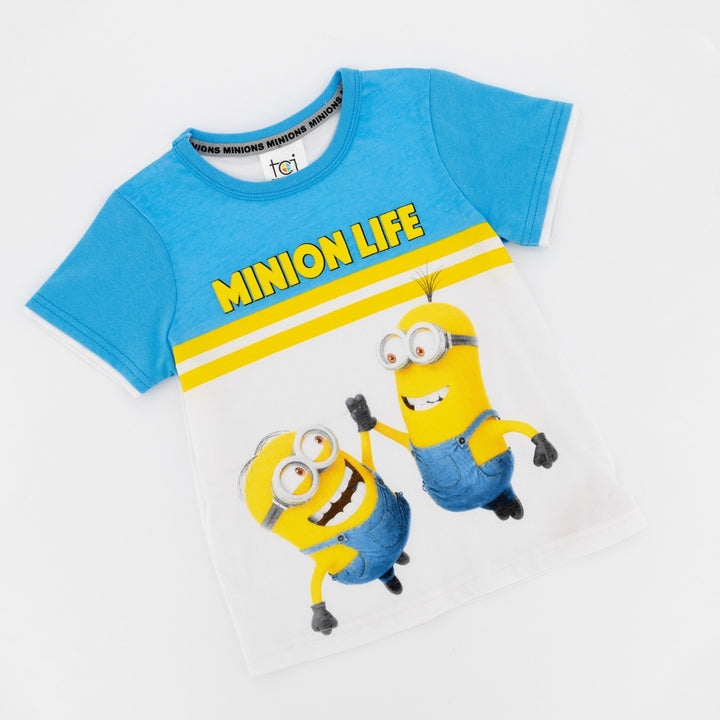 Boy's Short Sleeve Minions Sleep Set-Blue