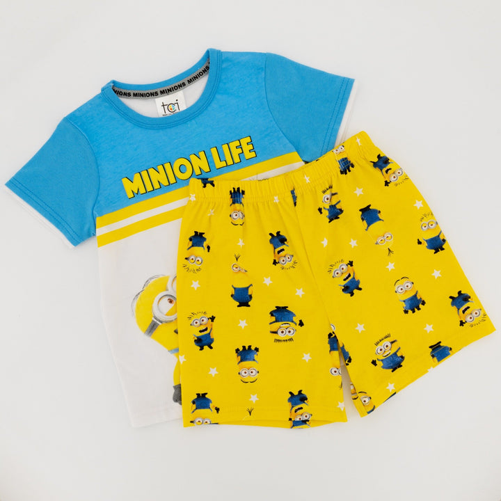 Boy's Short Sleeve Minions Sleep Set-Blue